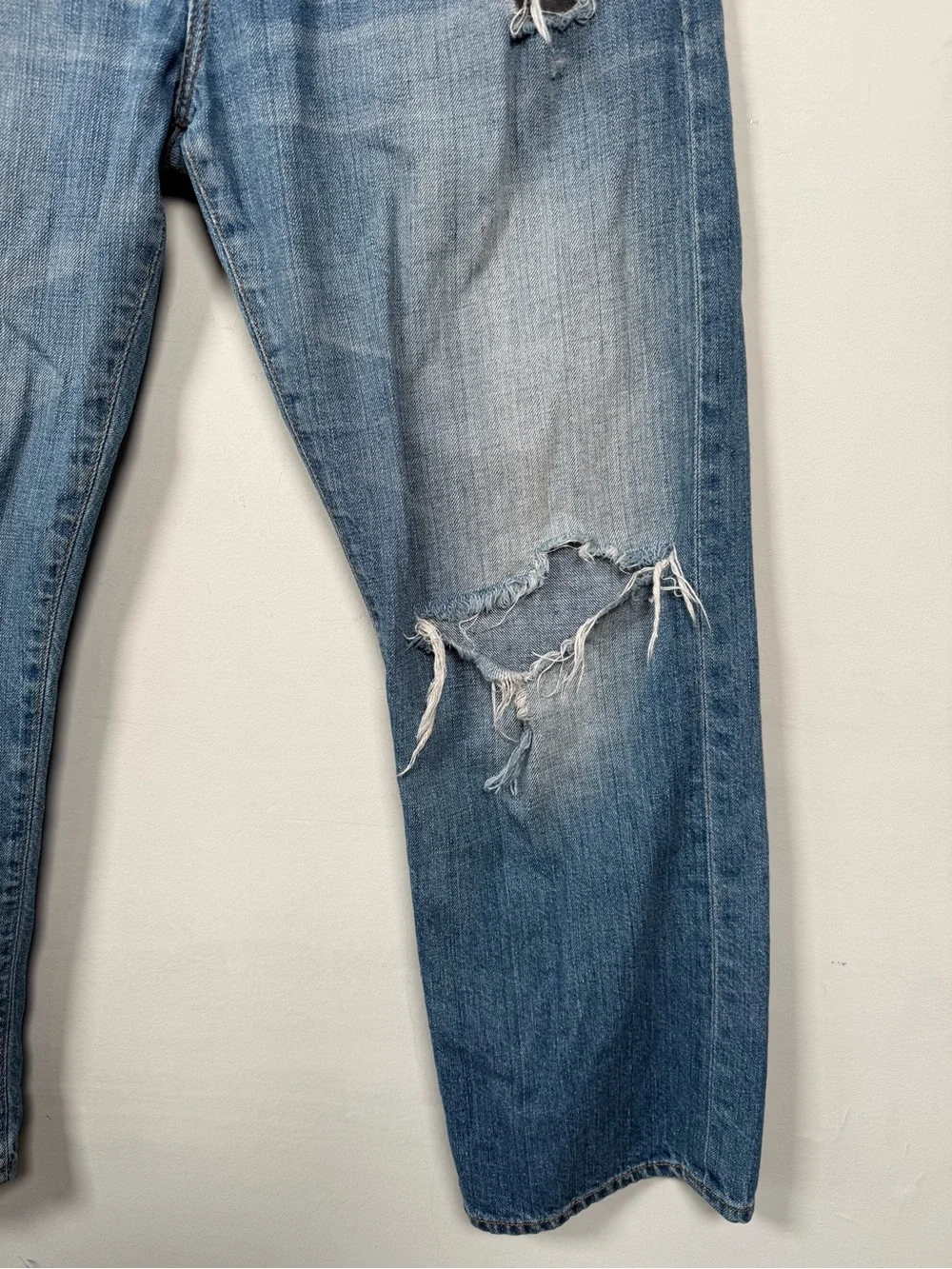 AG Adriano Goldschmied Ex Boyfriend Jeans w/Heavy Distressing, Size 29R